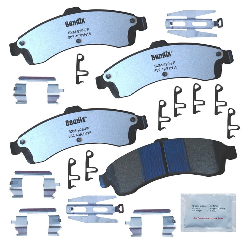 Bendix Fleet Metlok MKD882FM Semi-Metallic Front Brake Pads for Select Models Buick Rainier,Chevrolet SSR,Trailblazer,Trailblazer EXT,GMC Envoy,Envoy XL,XUV,Isuzu Ascender,Oldsmobile Bravada,Saab 9-7x - Image 1